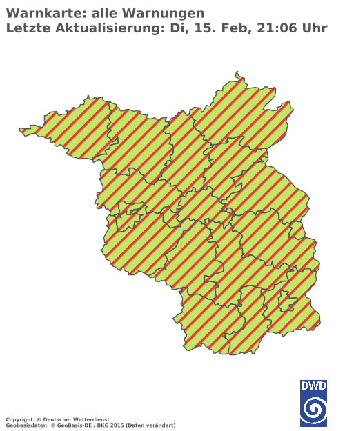 Warnkarte des Deutschen Wetterdienstes